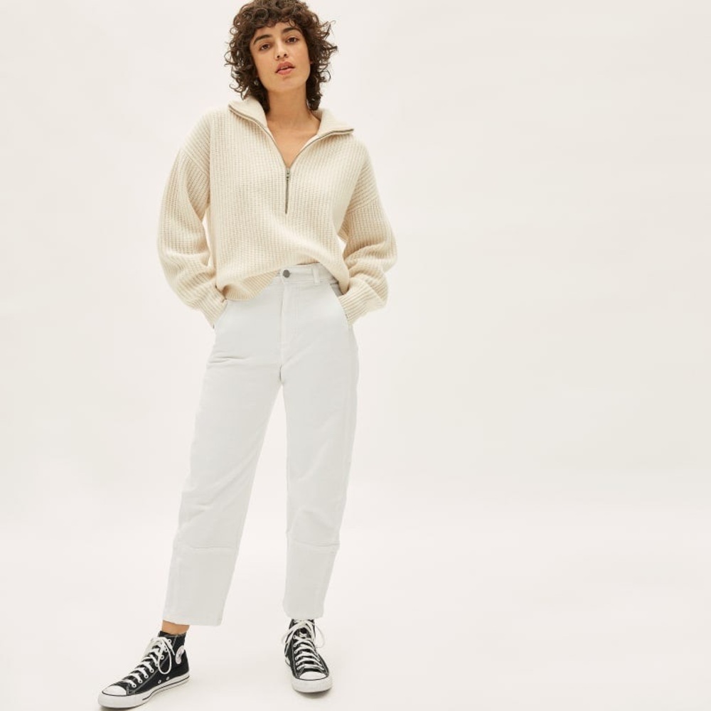 Everlane Utility Barrell pants size 0 white